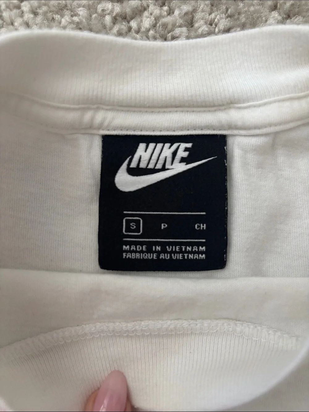 Nike White Short Sleeve crop Tee with Leopard Swoosh